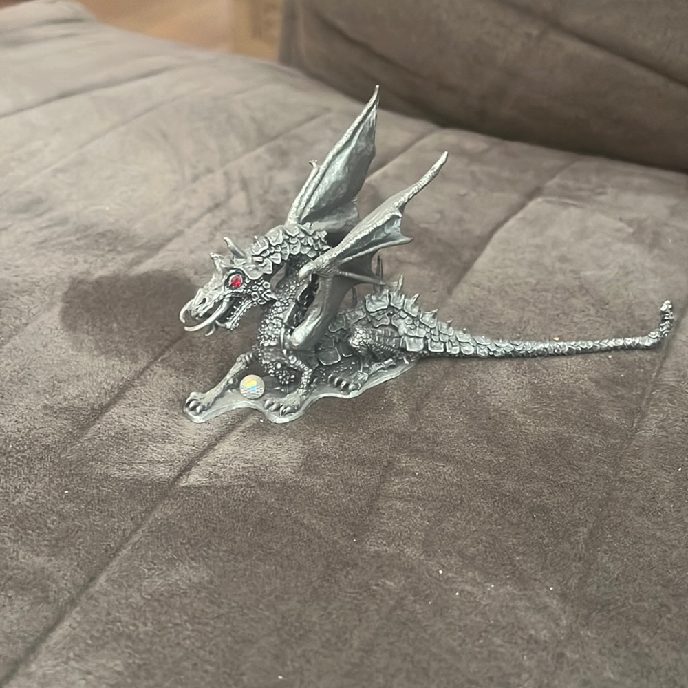 Partha pewter dragon with crystal like new